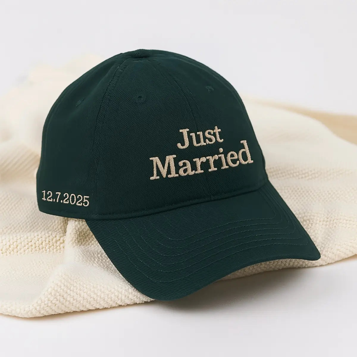 Custom Just Married Hat, Honeymoon Embroidered Gift, Wedding Gift, Groom Gift, Bride Gift