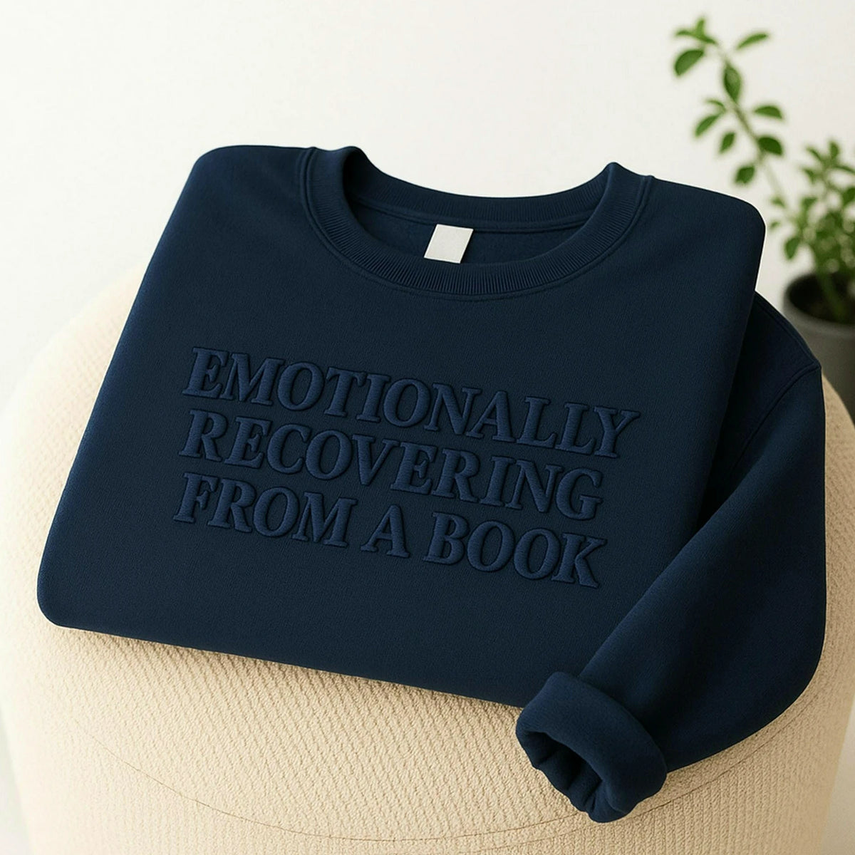 Emotionally Recovering from a Book Sweatshirt, Book Lover Crewneck - Embroidered Gift for Her