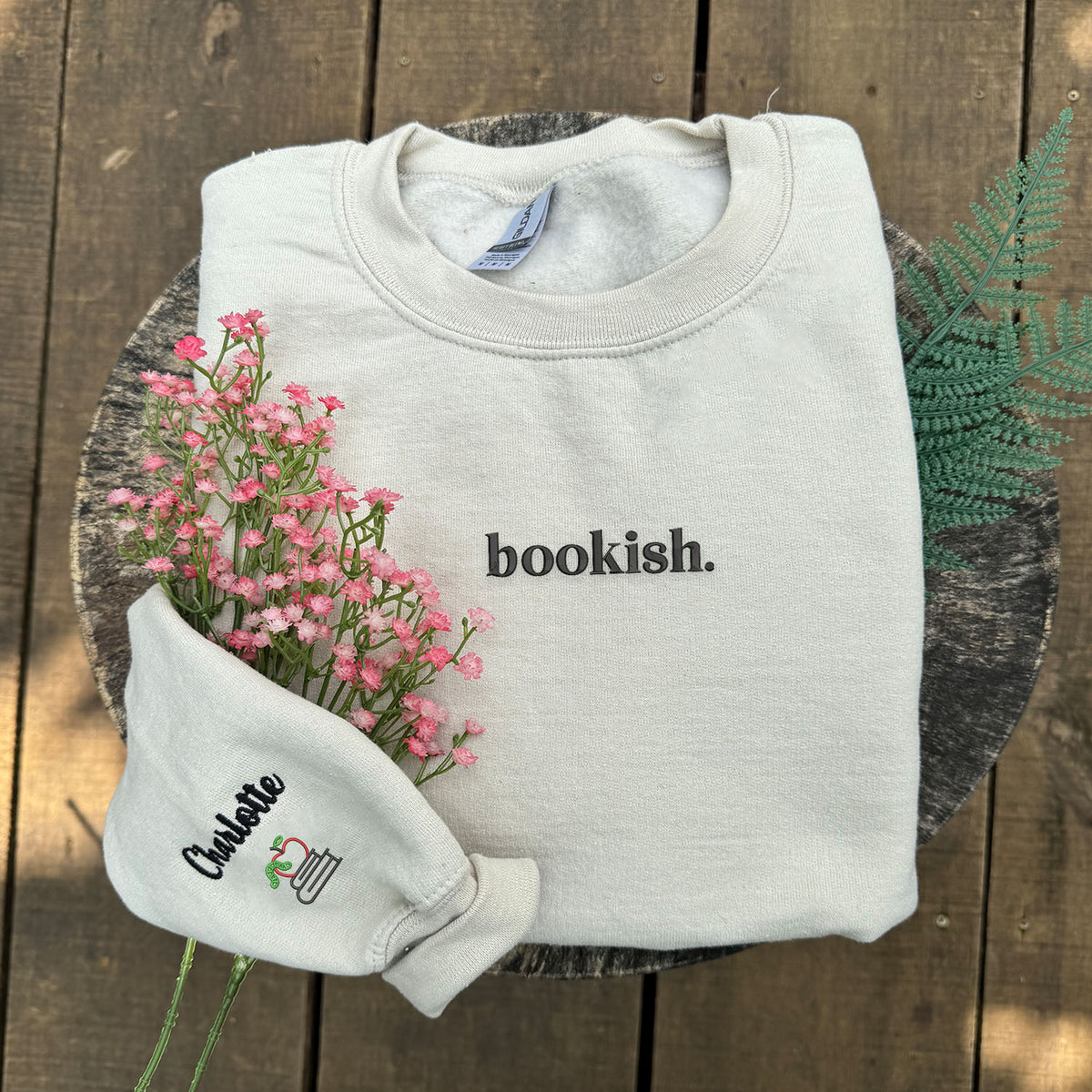 Embroidered Bookish Sweatshirt or Hoodie