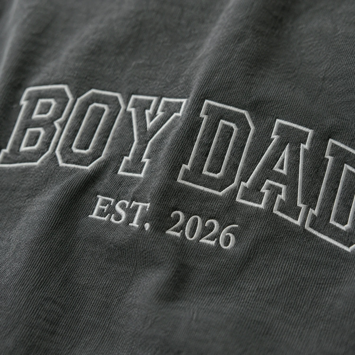Custom Embroidered Boy Dad Est T-Shirt or Sweatshirt with Kid Name, Son in Law, Dad, Stepdad Fathers Day Gifts