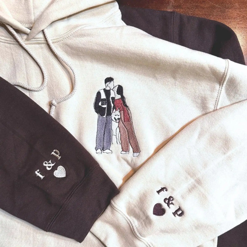 Custom Matching Couple Hoodies – Cute, Embroidered Yours