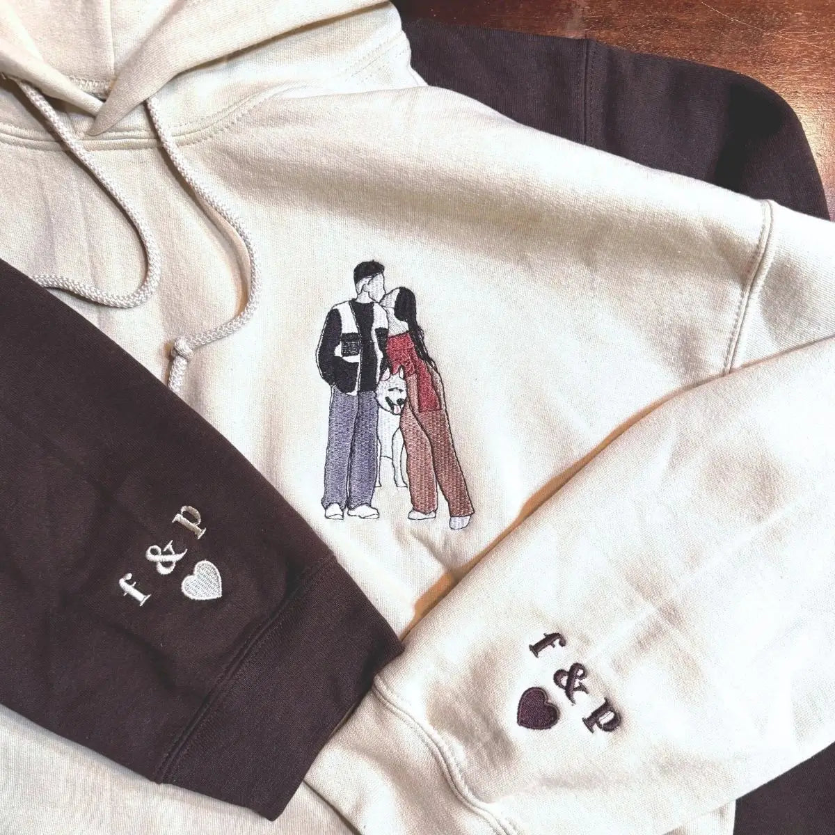 Personalized Anniversary Gifts for Couples, Custom Embroidered Sweatshirt / Hoodie Matching Wedding 1 - 50 Year