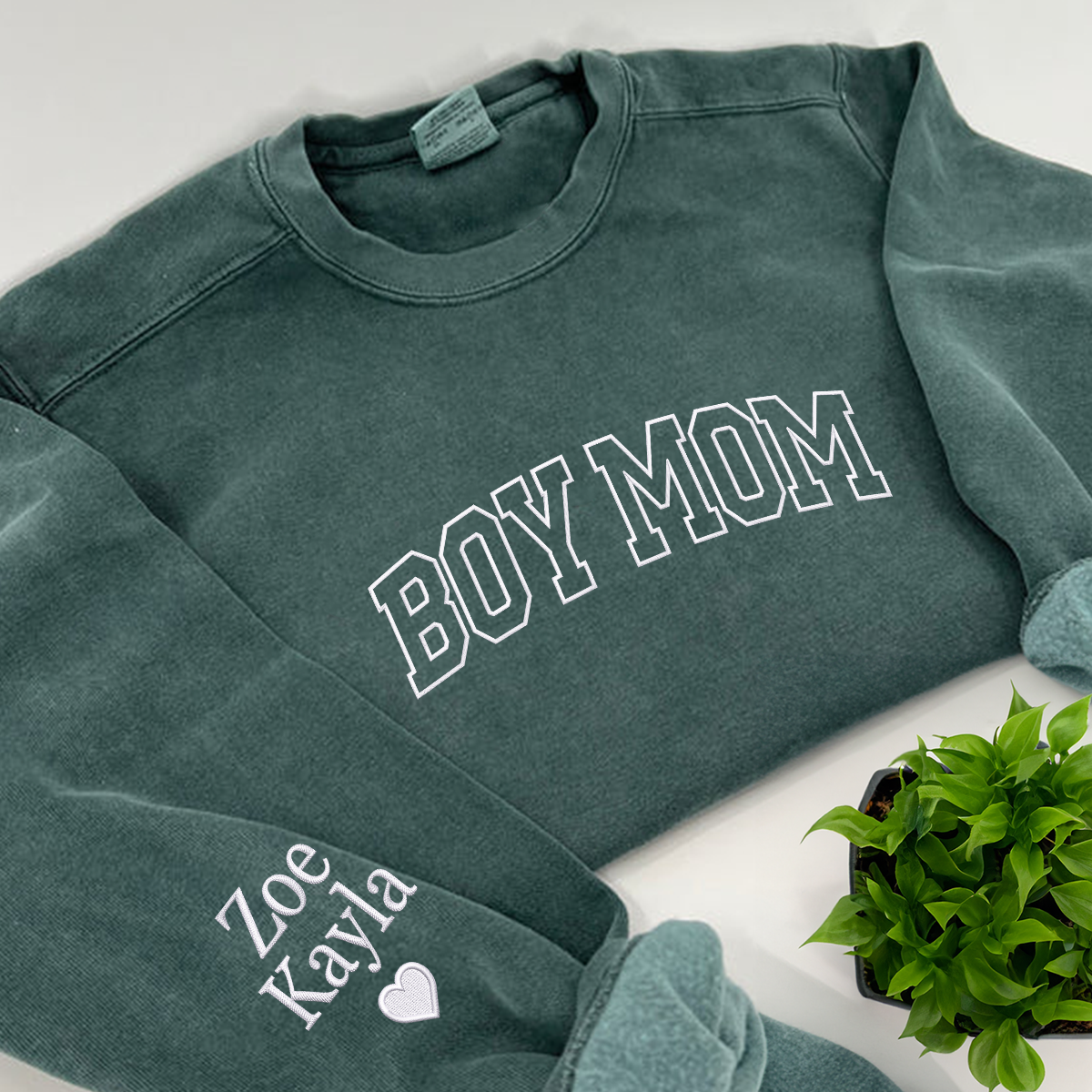Boy Mom Sweatshirt or T Shirt Embroidered Gift for Boy Mom Embroly