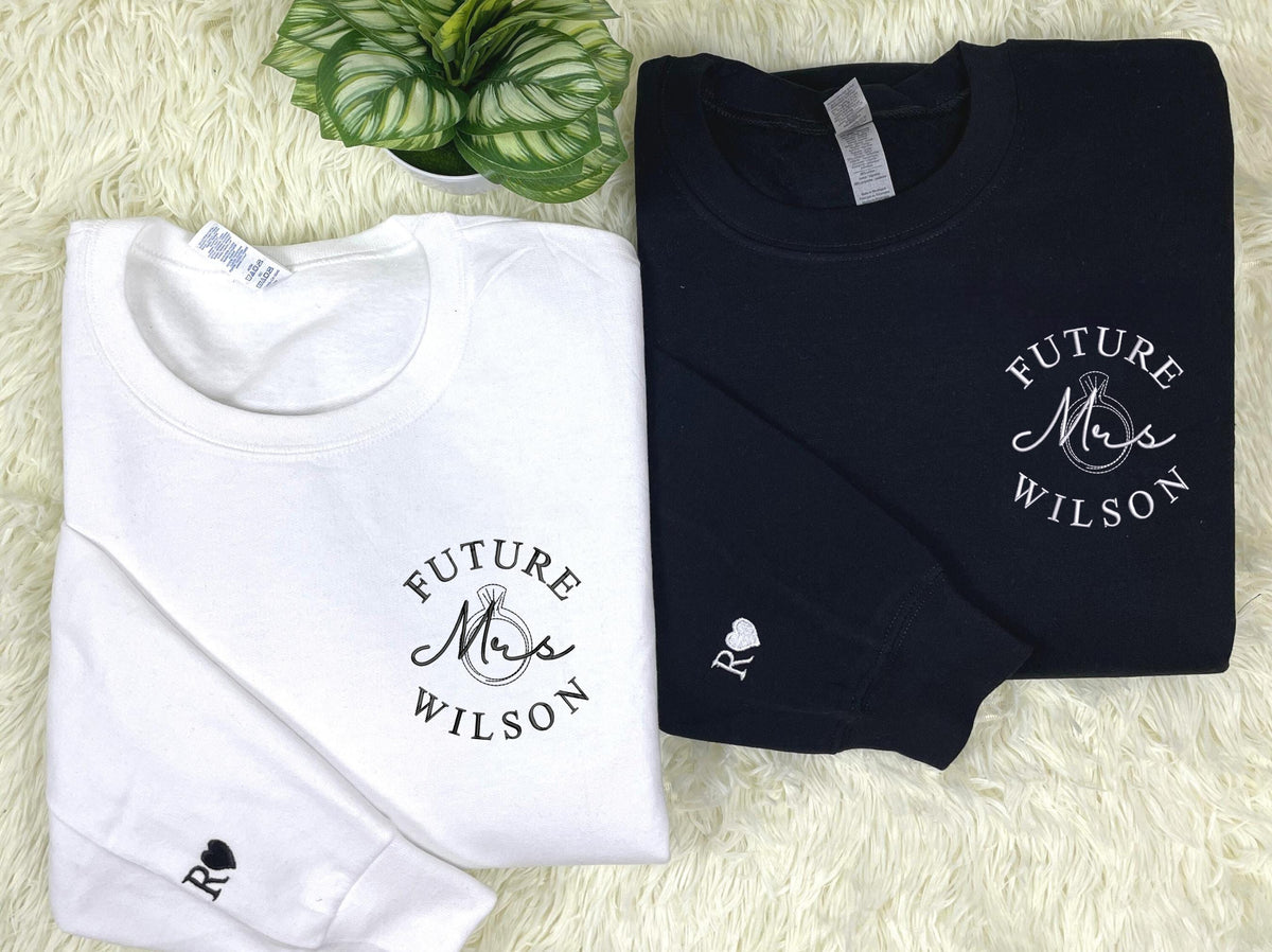 Personalized Bridal Shower Gift for Future Daughter in Law with Embroidered Future MRS Sweatshirt