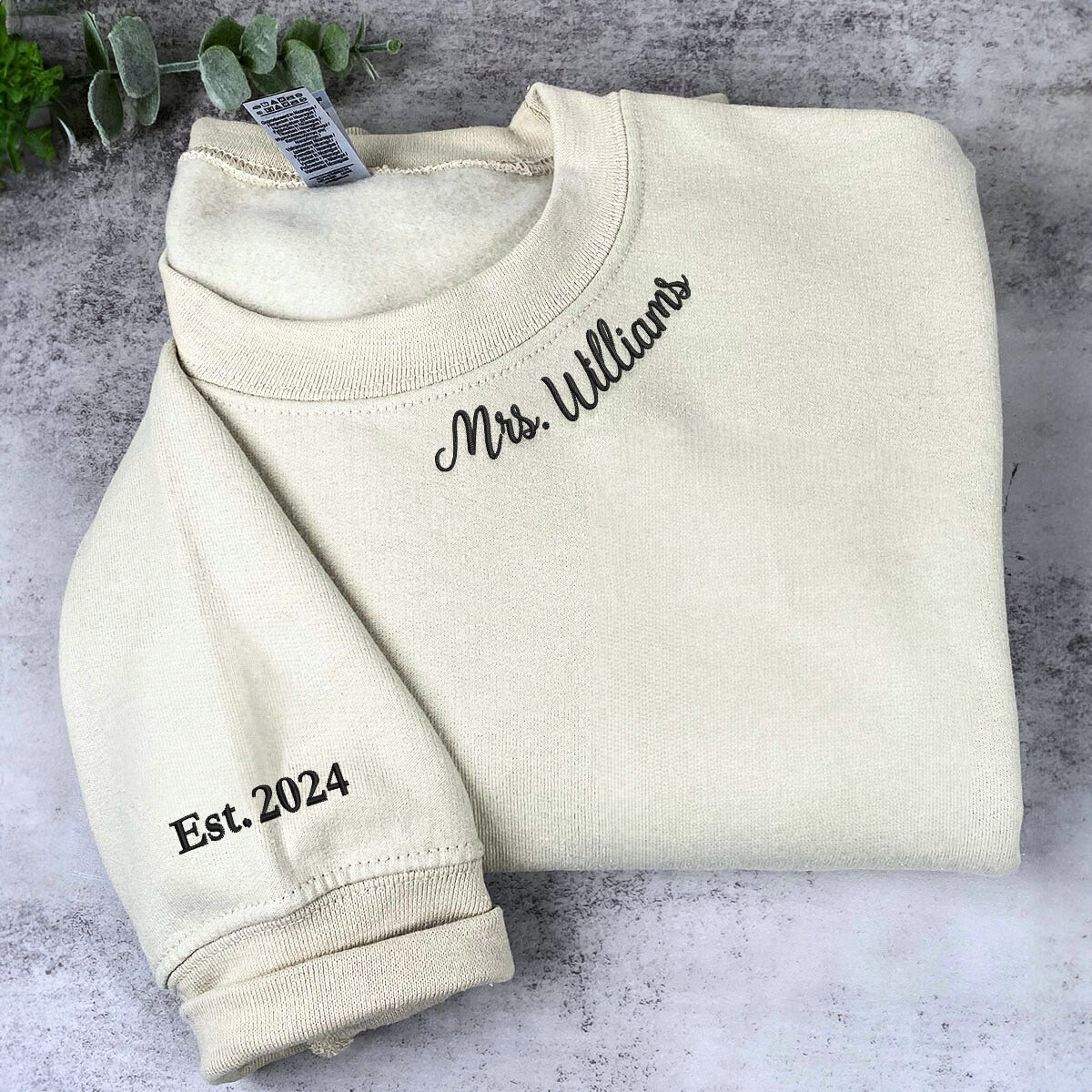 Personalized Engagement Gifts for Bride, Minimalist Gift Ideas with Custom Embroidered Sweatshirt - Embroly