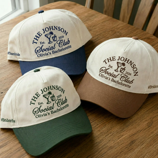 Custom Bride Tribe Bachelorette Snapback Hats - Embroidered Team Bridal Cap Set
