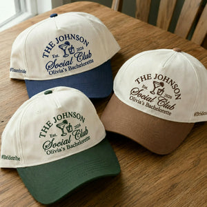 Custom Bride Tribe Bachelorette Snapback Hats - Embroidered Team Bridal Cap Set