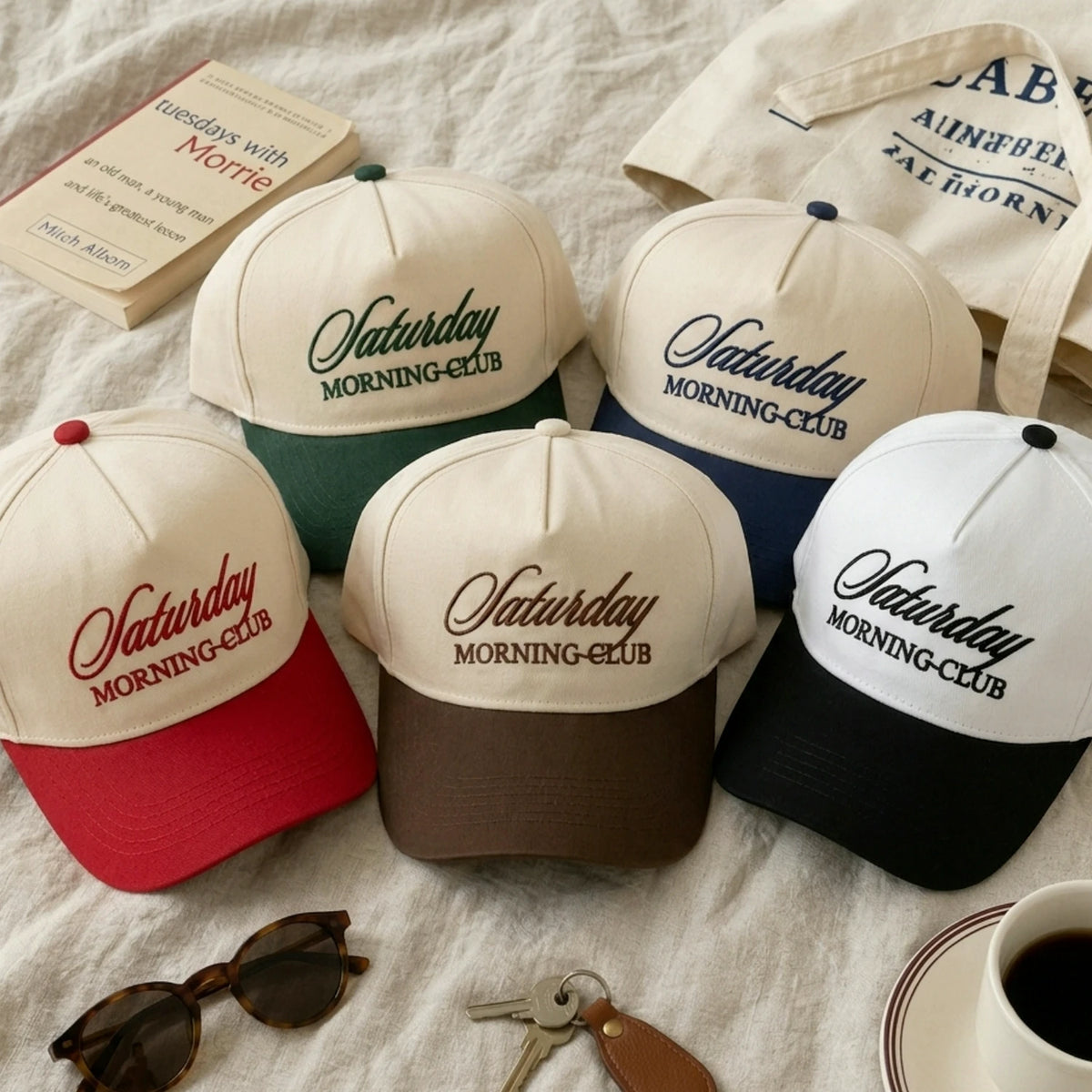 Custom Social Team Club Snapback Hats, Embroidered Text Logo Vintage Trucker Caps, Custom Group Merch