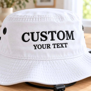 Custom Gameday Bucket Hats - Embroidered Your Team Slogan, Logo, Text & Name, School Spirit Gift for College Student