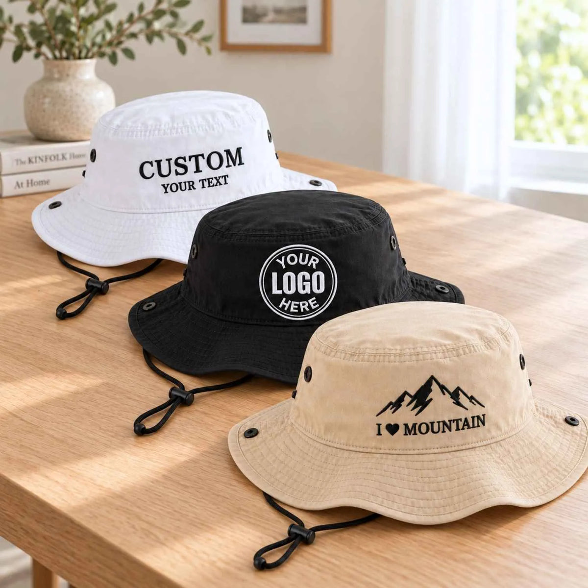 Custom Gameday Bucket Hats - Embroidered Your Team Slogan, Logo, Text & Name, School Spirit Gift for College Student