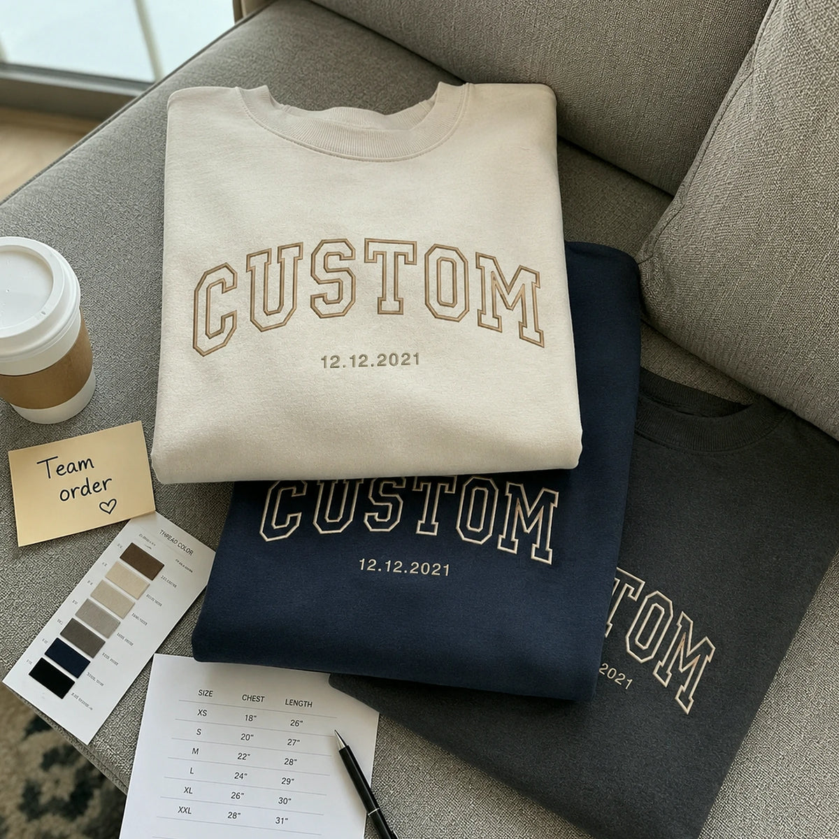 Custom Embroidered Sweatshirt, Make Your Own Hoodie for Women Men