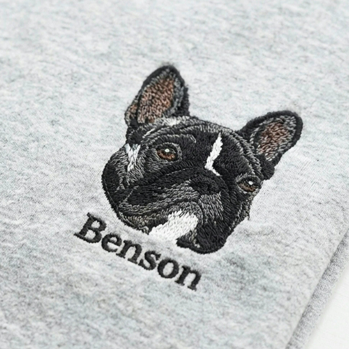 Custom Bulldogs Portrait using Photo T-Shirt - Embroidered Dog Dad Tee for Birthday Gift