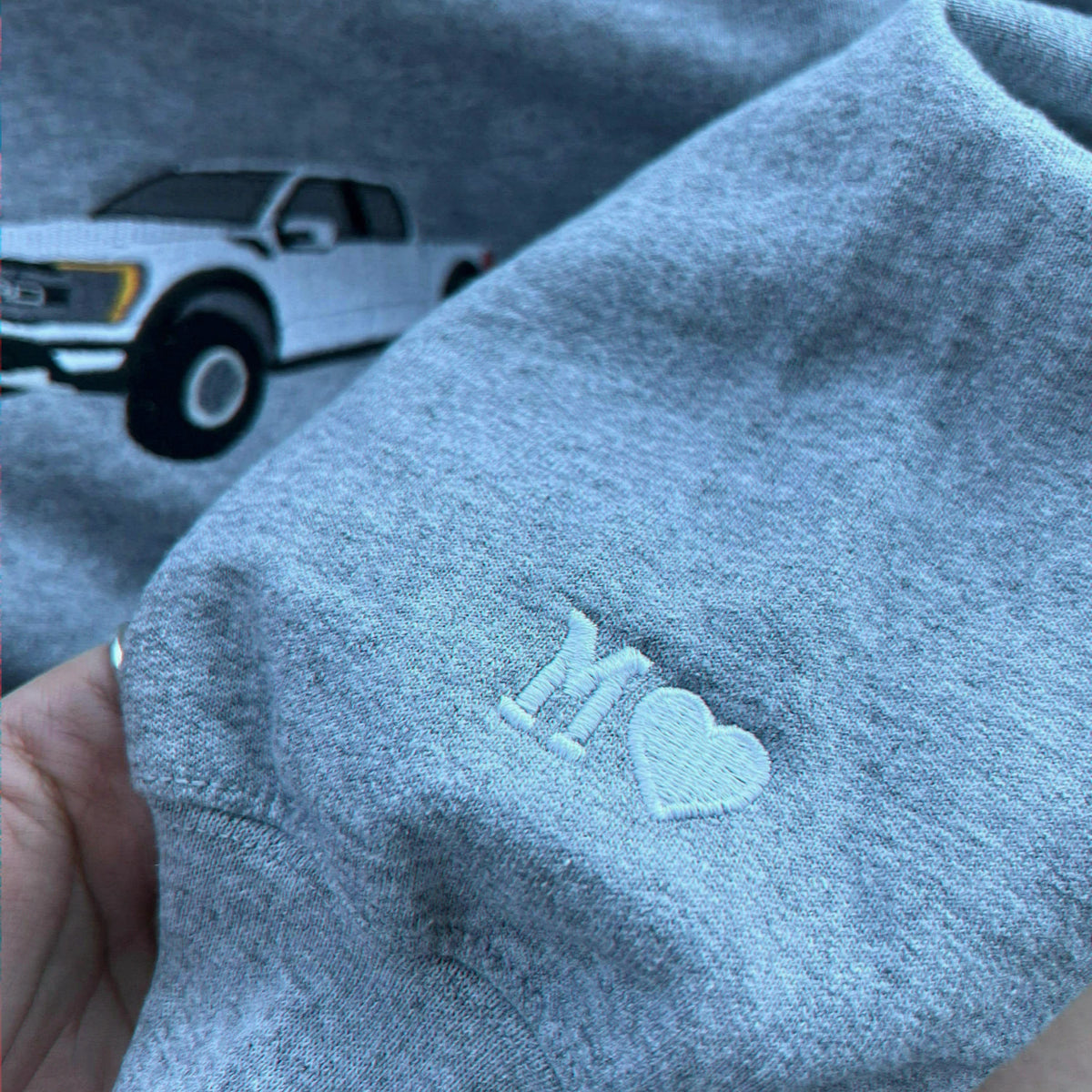Personalized Car Portrait Sweatshirt or Hoodie, Custom Embroidered Auto Gift from Photo