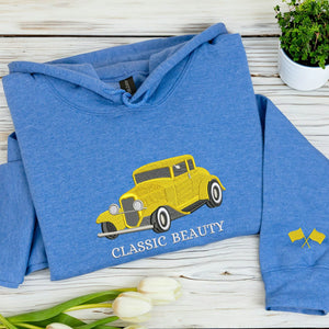 Custom Embroidered Car Hoodie from Photo, Race Car Gift for Women, Girlfriend