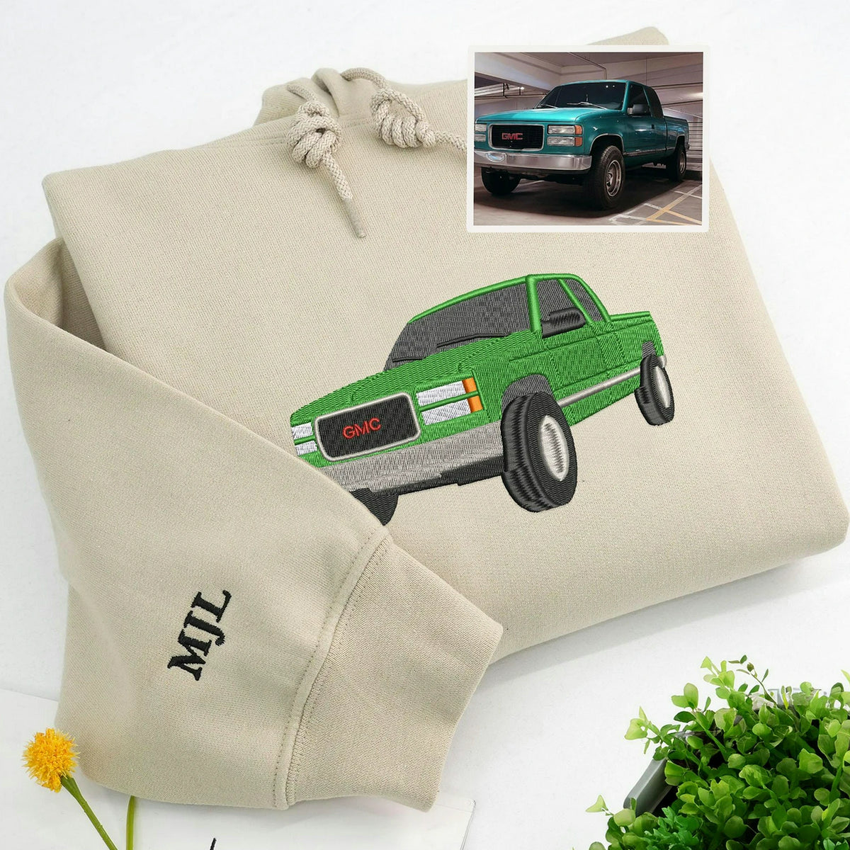 Custom Embroidered Car Hoodie from Photo, Race Car Gift for Women, Girlfriend