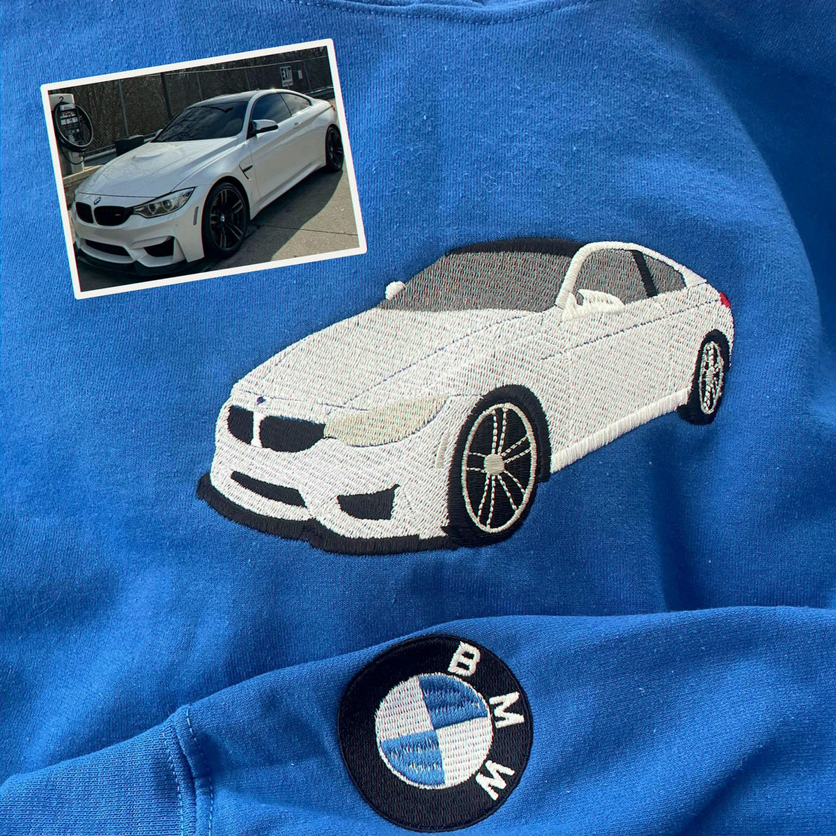 Custom Embroidered Car Hoodie from Photo, Race Car Gift for Women, Girlfriend