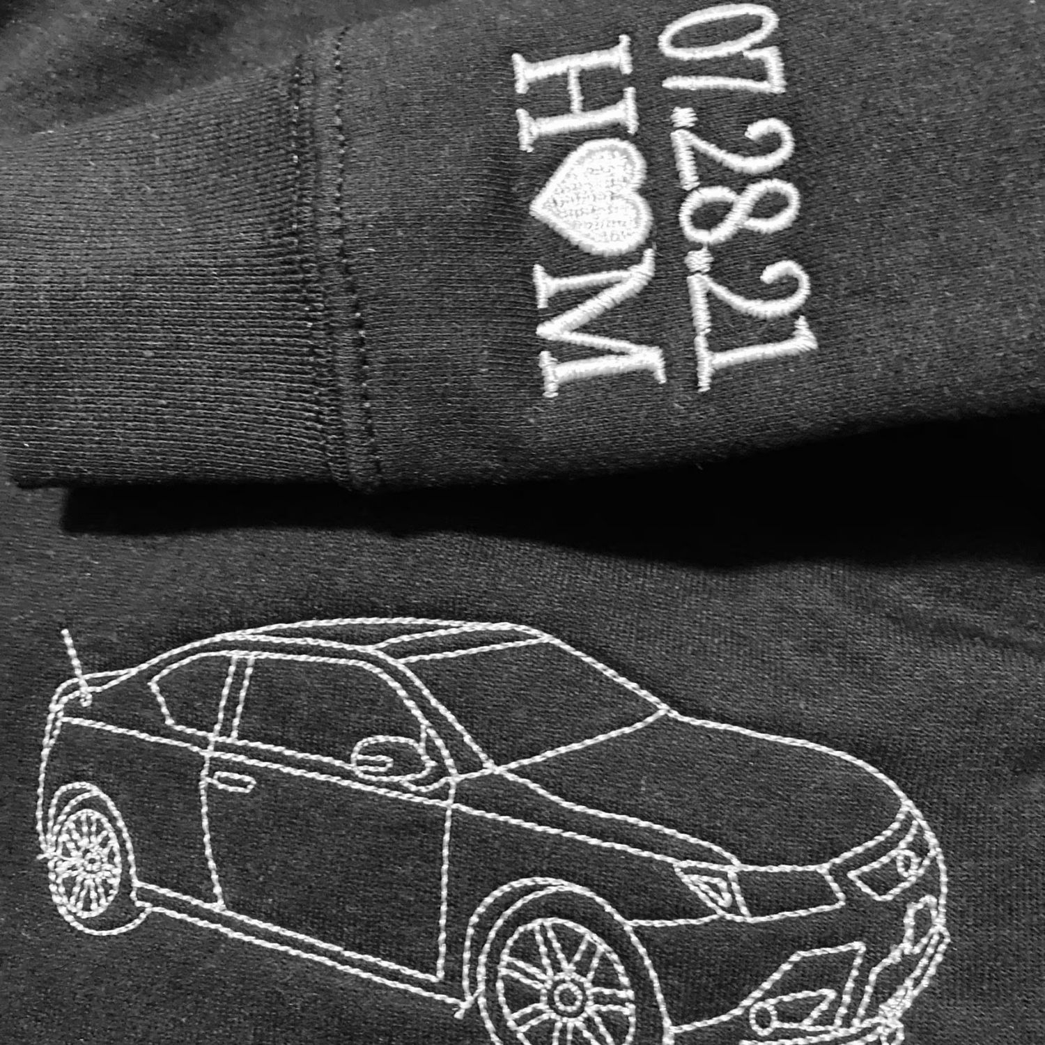 Embroidered Car Hoodie & Keyring Combo - CustomKings