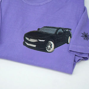 Custom Embroidered Car Portrait from Photo T-Shirt, Car Show Gifts
