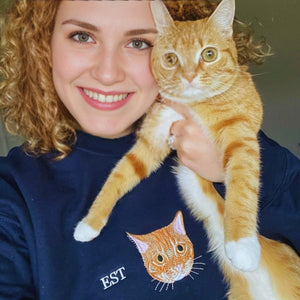 Cat Lover Twin Pack: Embroidered Sweatshirt & Hat