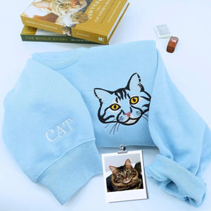 Cat Lover Twin Pack: Embroidered Sweatshirt & Tote Bag