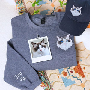 Cat Lover Twin Pack: Embroidered Sweatshirt & Hat