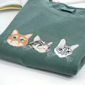 Custom Cat Portrait Shirt - Personalized Photo T-Shirt for Men - Birthday Gift for Dad Tee
