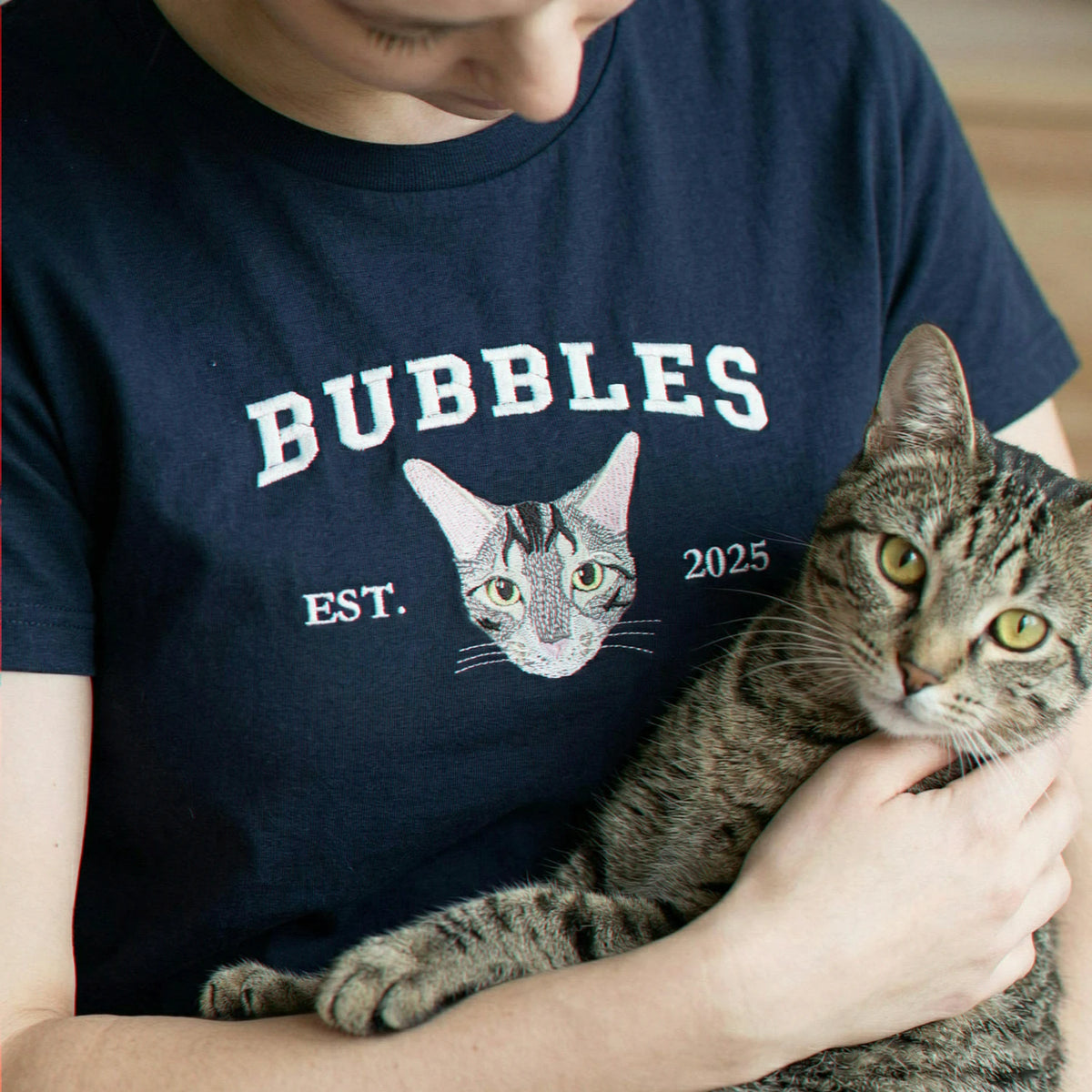 Custom Black Cat Embroidered Shirt, Gift for Girlfriend