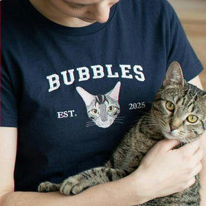 Custom Black Cat Embroidered Shirt, Gift for Girlfriend