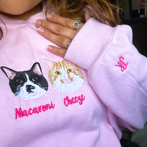 Custom Embroidered Cat Lover Sweatshirt or Hoodie, Personalized Unique Gift ideas for Cat Lovers