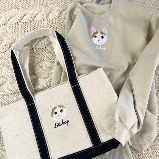 Pet Cat Lover’s Essentials: Sweatshirt & Tote Bag Pair