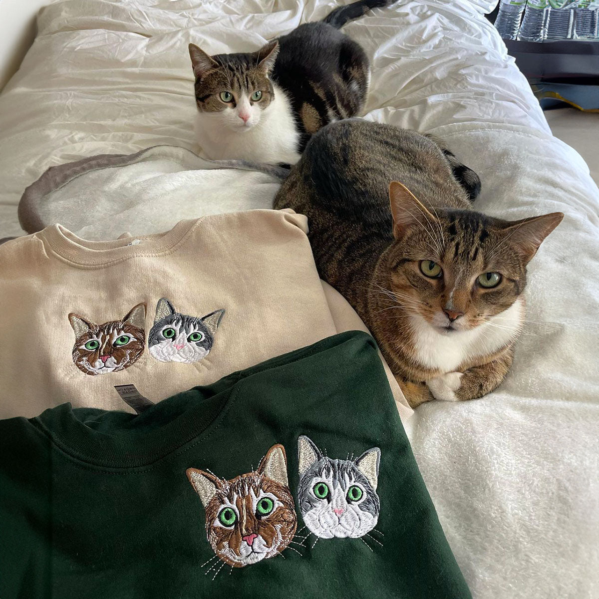 Custom Embroidered Dog Portraits Sweatshirt or Hoodie for Dog Lover - Embroly