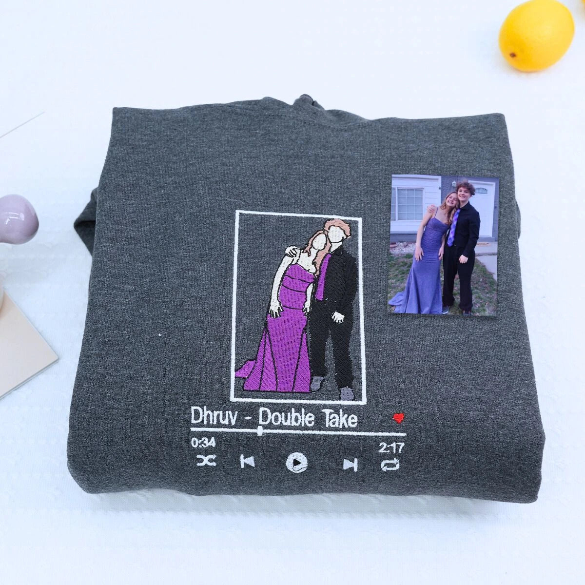 Charcoal Favorite Songn Couple Hoodie, a meaningful and cozy gift for boyfriend girlfriend, prom night