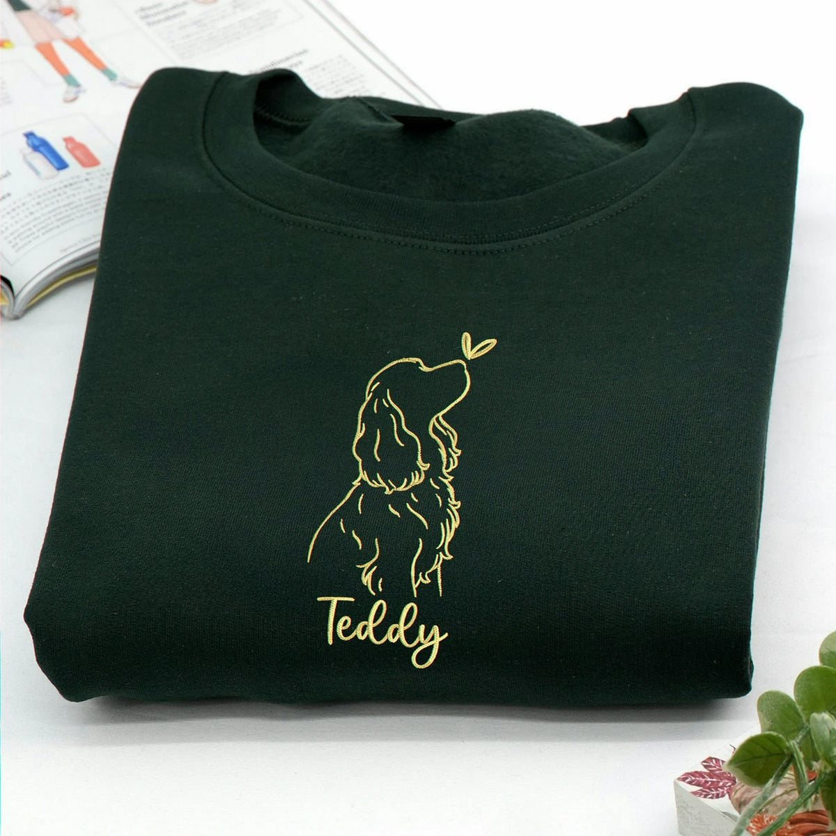 Cocker Spaniel Sweatshirt - Personalized Dog Name, Embroidered Gift for Cocker Lover