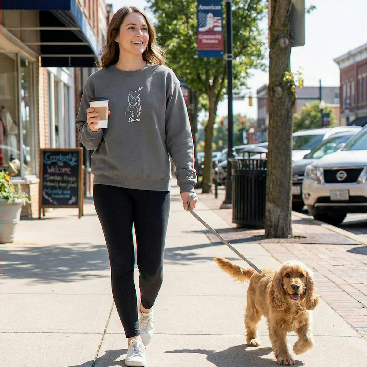 Cocker Spaniel Sweatshirt - Personalized Dog Name, Embroidered Gift for Cocker Lover