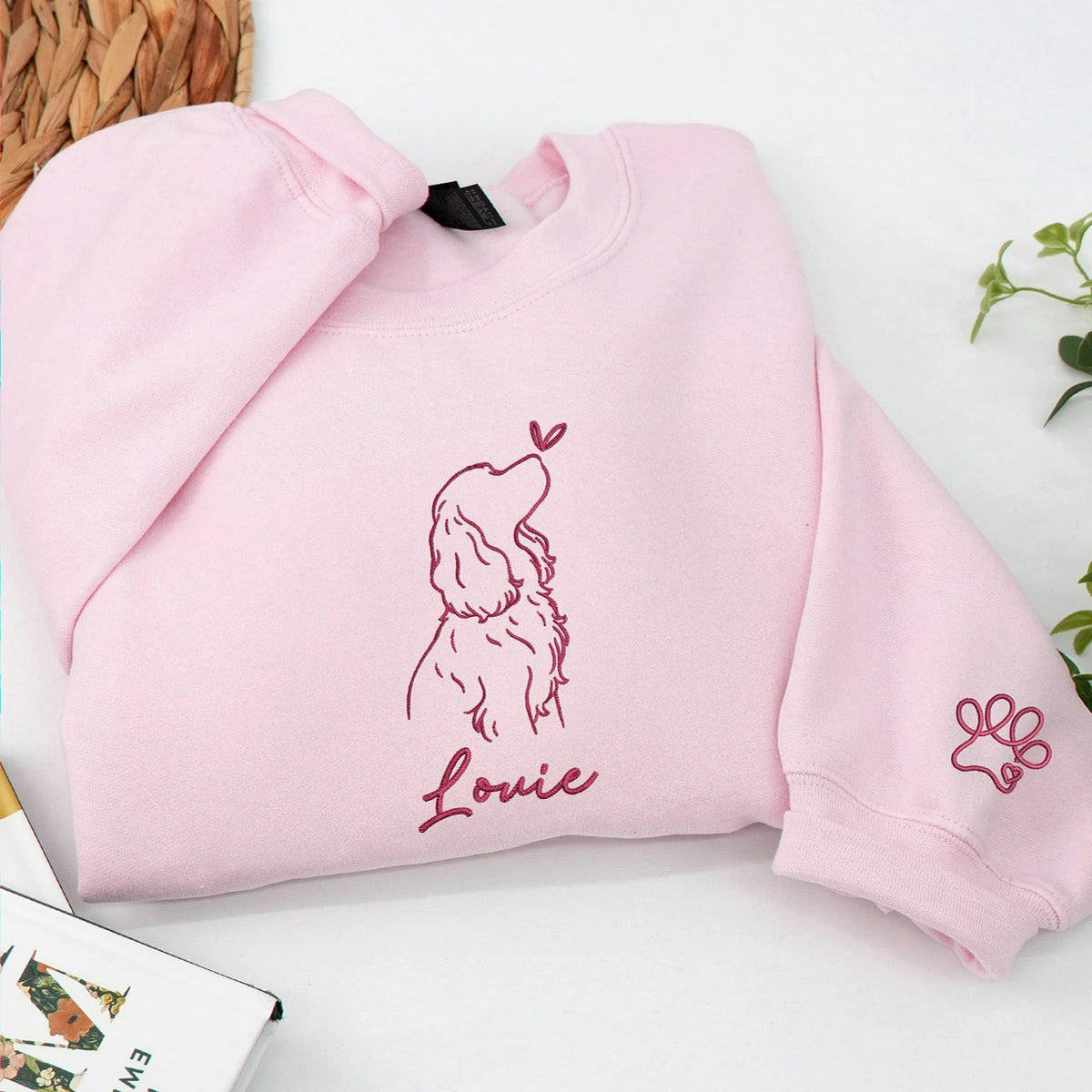 Cocker Spaniel Sweatshirt - Personalized Dog Name, Embroidered Gift for Cocker Lover