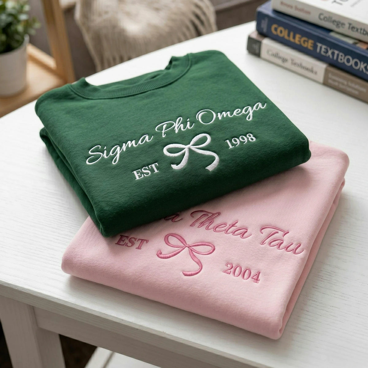 Personalized Coquette Bow Sweatshirt for Besties, Girls Trip 2026, Custom College Style Gift