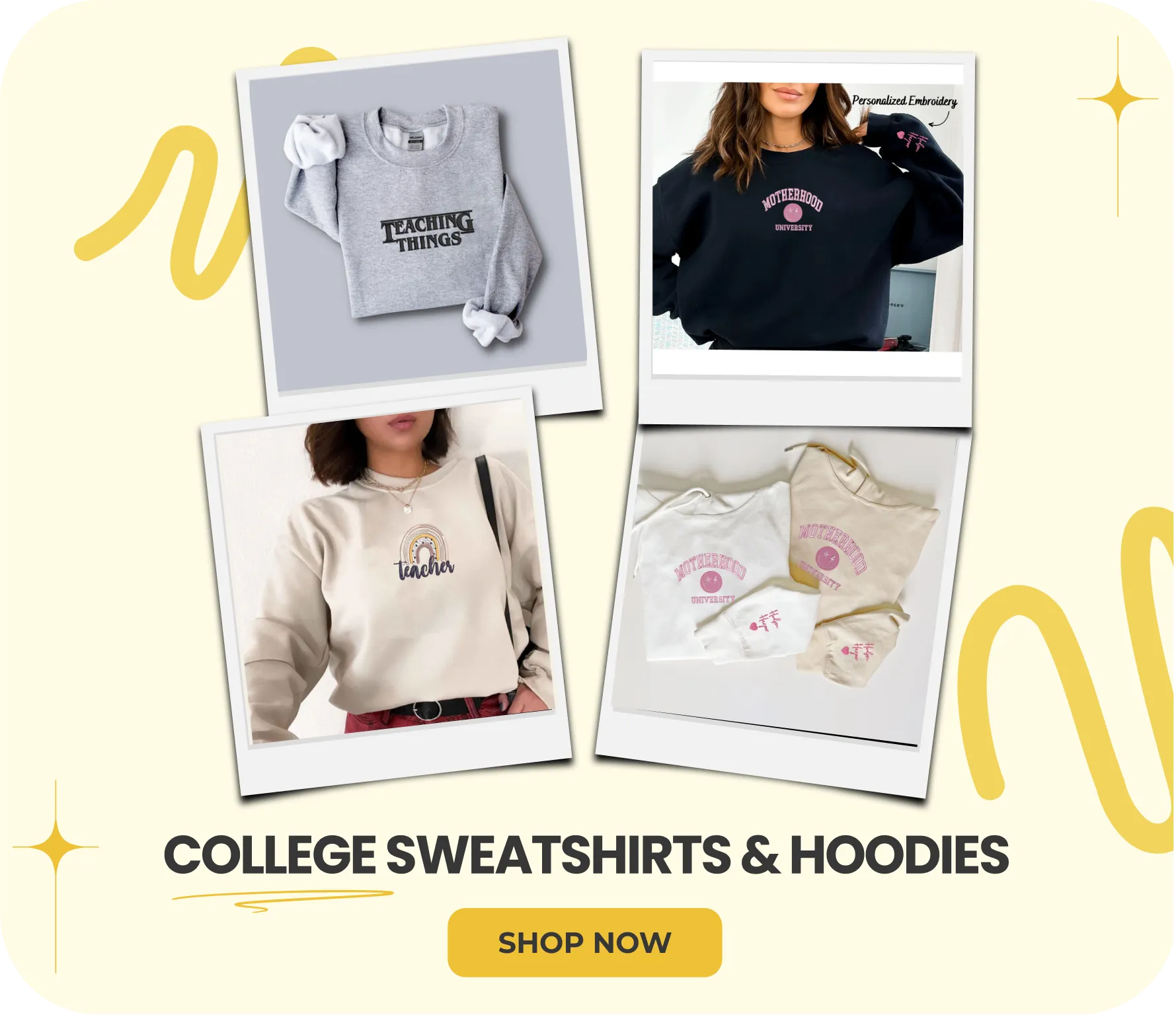 College Sweatshirts Hoodies Embroly