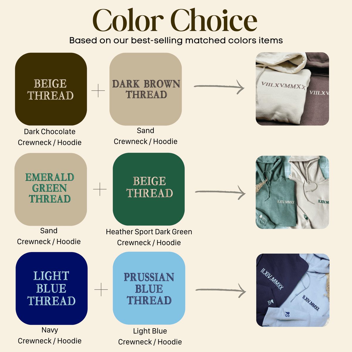 Personalized Anniversary Gifts for Him Her, Custom Embroidered Anniversary Year Hoodie Sweatshirt - Embroly