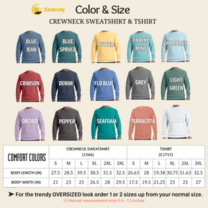 Comfort Color® Embroidered Cool Aunt Club Sweatshirt, Custom Est Year or Children Name on Sleeve