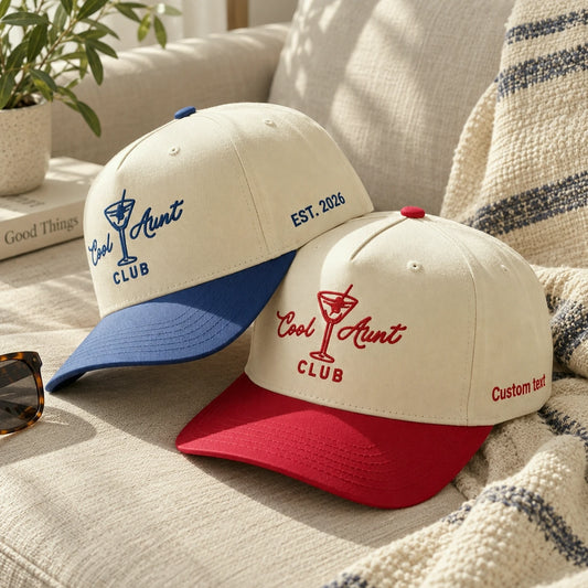 Embroidered Cool Aunt Club Snapback Hat, Auntie Gift from Sister, Custom Side Back Cap