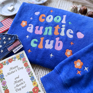custom cool aunt sweatshirt with embroidered names on sleeve personalized hoodie gift for aunt