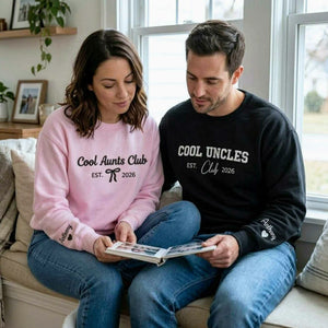 Cool Aunts Club and Cool Uncles Club Sweatshirts, Embroidered Kid Name Crewneck, New Aunt and Uncle Gifts