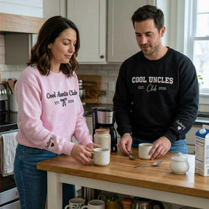 Cool Aunts Club and Cool Uncles Club Sweatshirts, Embroidered Kid Name Crewneck, New Aunt and Uncle Gifts