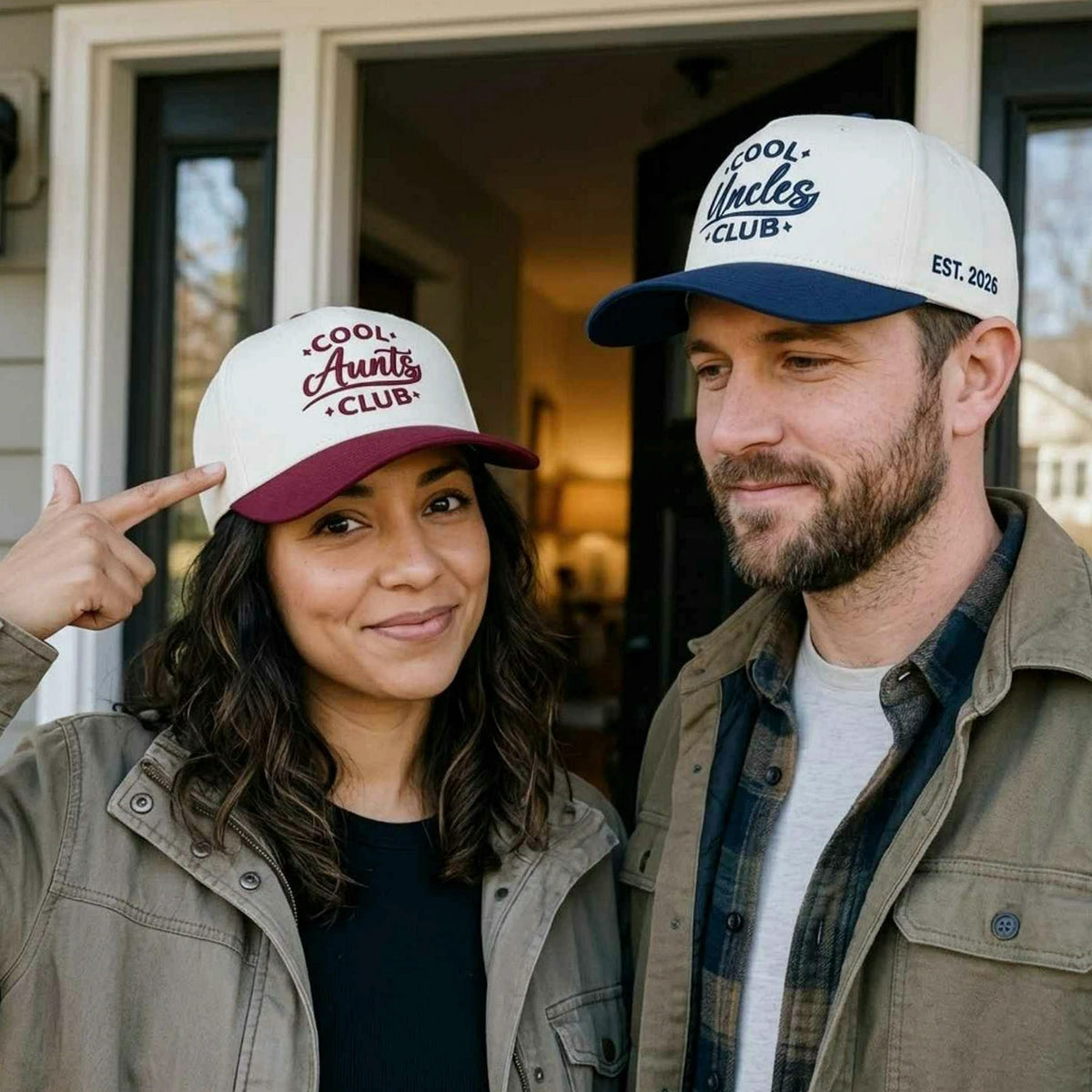 Cool Aunts Cool Uncles Club Snapback Hat, Embroidered Baseball Cap with Est Year, Aunt and Uncle Gift