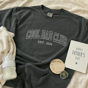 Custom Embroidered Cool Dad Club Est T-Shirt or Sweatshirt, Father's Day gifts For Father in Law or New Dad