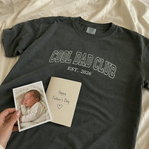 Custom Embroidered Cool Dad Club Est T-Shirt or Sweatshirt, Father's Day gifts For Father in Law or New Dad