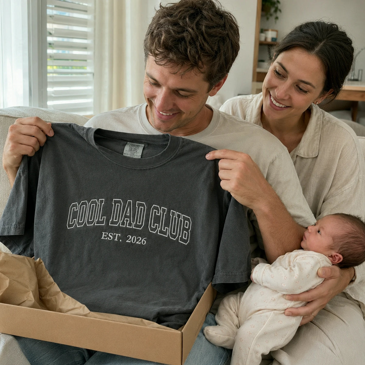 Custom Embroidered Cool Dad Club Est T-Shirt or Sweatshirt, Father's Day gifts For Father in Law or New Dad
