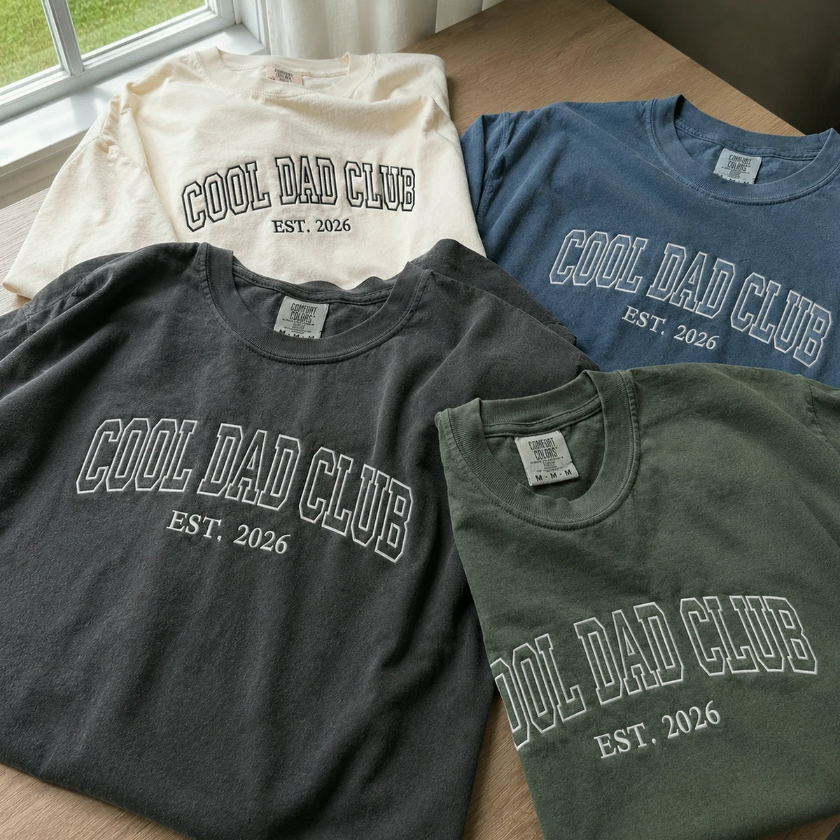 Custom Embroidered Cool Dad Club Est T-Shirt or Sweatshirt, Father's Day gifts For Father in Law or New Dad