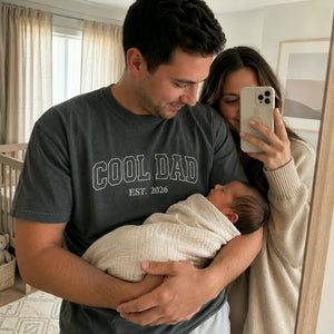 Custom Embroidered Cool Dad Est T-Shirt or Sweatshirt, Father's Day Gifts For Dad Who Wants Nothing