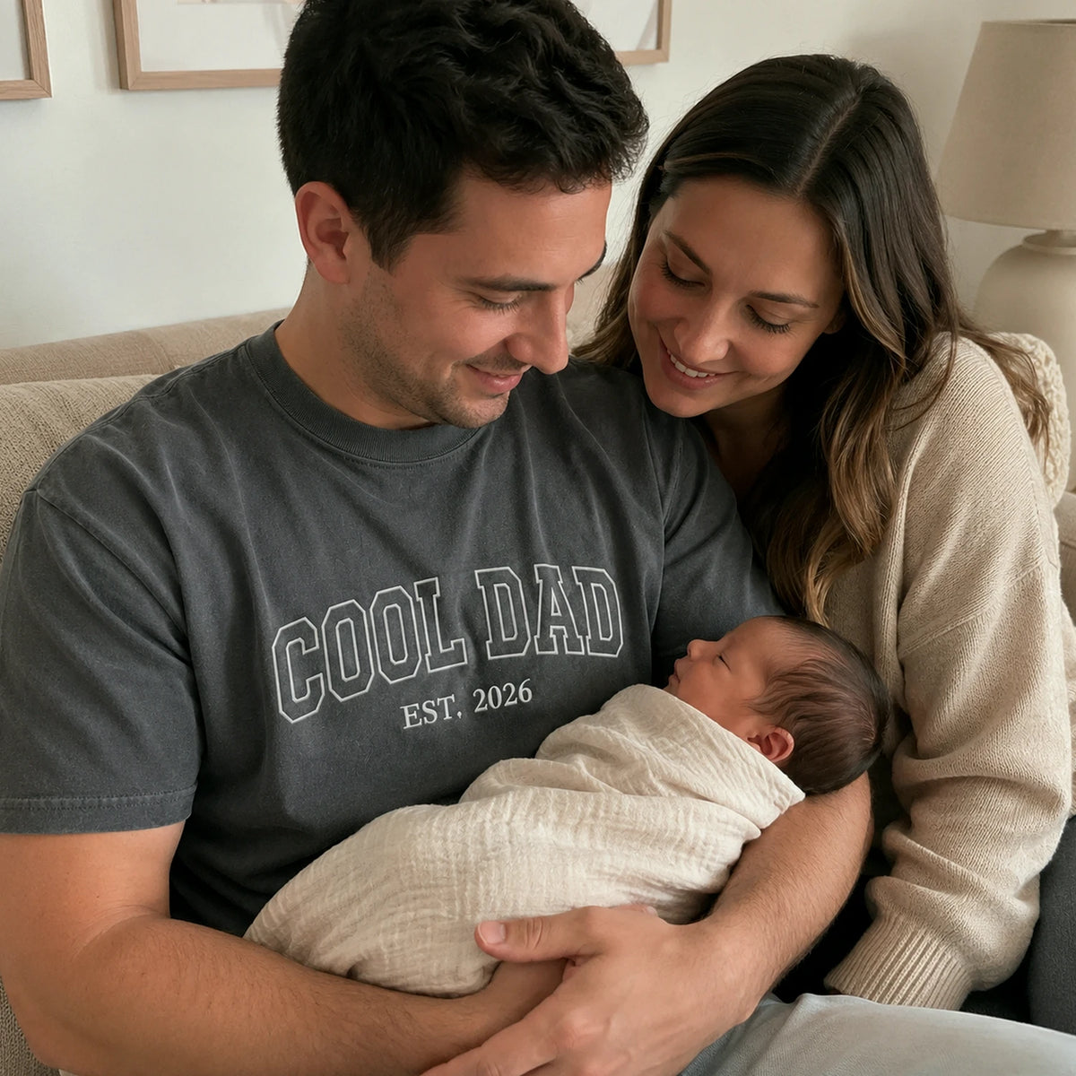 Custom Embroidered Cool Dad Est T-Shirt or Sweatshirt, Father's Day Gifts For Dad Who Wants Nothing